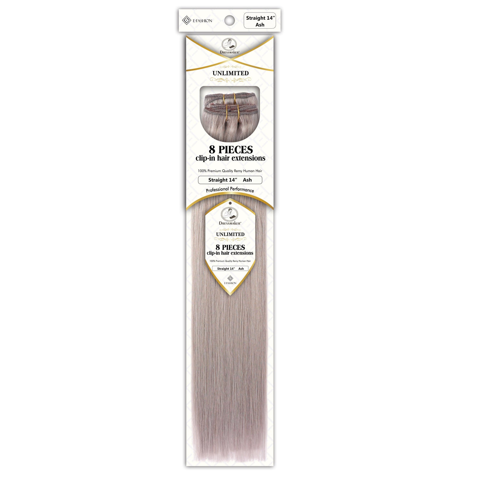 Dressmaker 8-Piece 14" Clip-In Hair Extensions Single Weft Straight