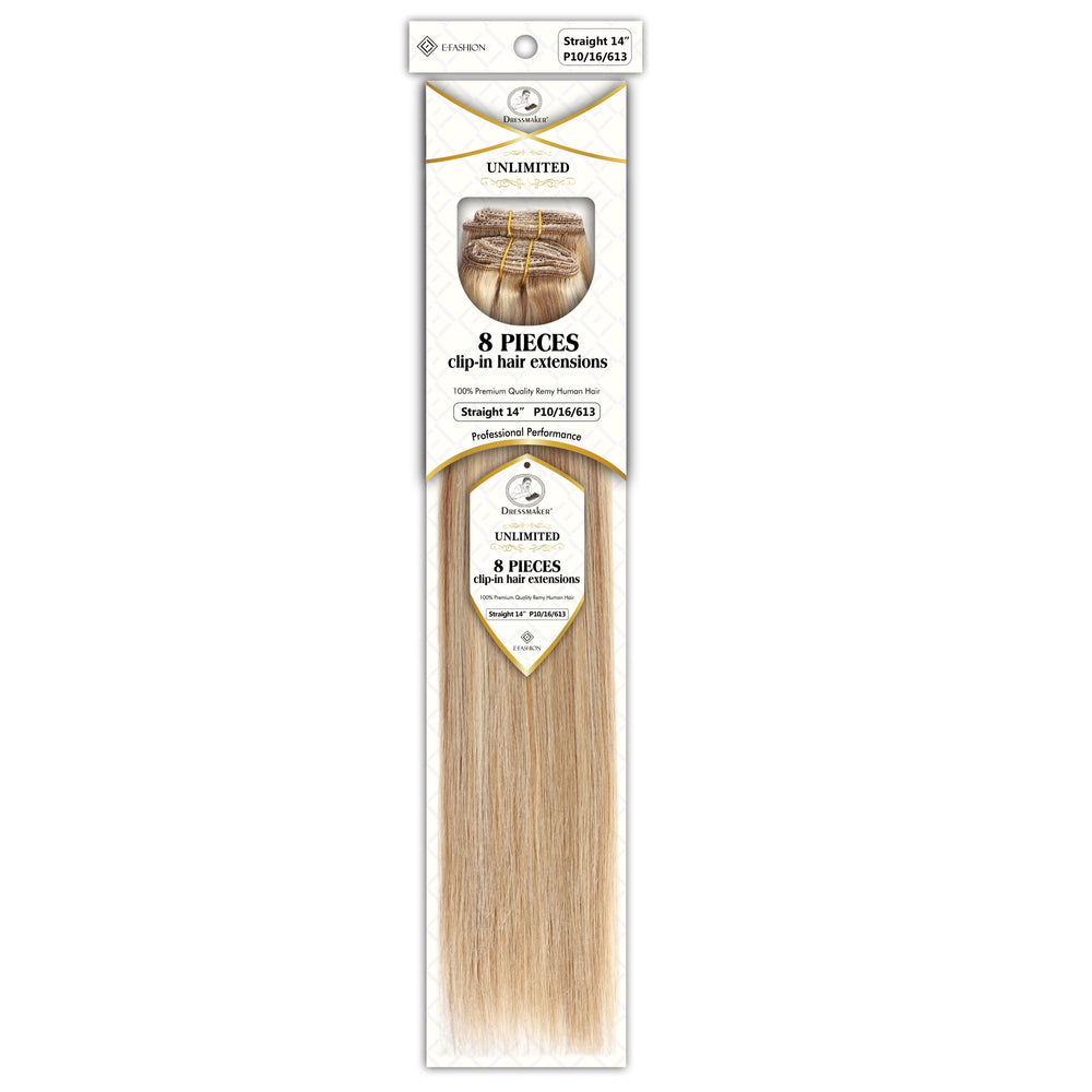 Dressmaker 8-Piece 14" Clip-In Hair Extensions Single Weft Straight