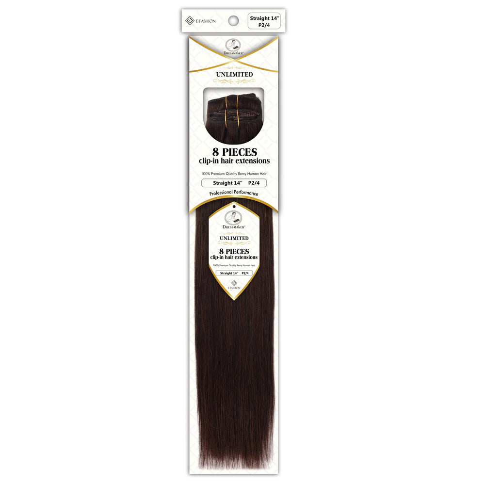 Dressmaker 8-Piece 14" Clip-In Hair Extensions Single Weft Straight