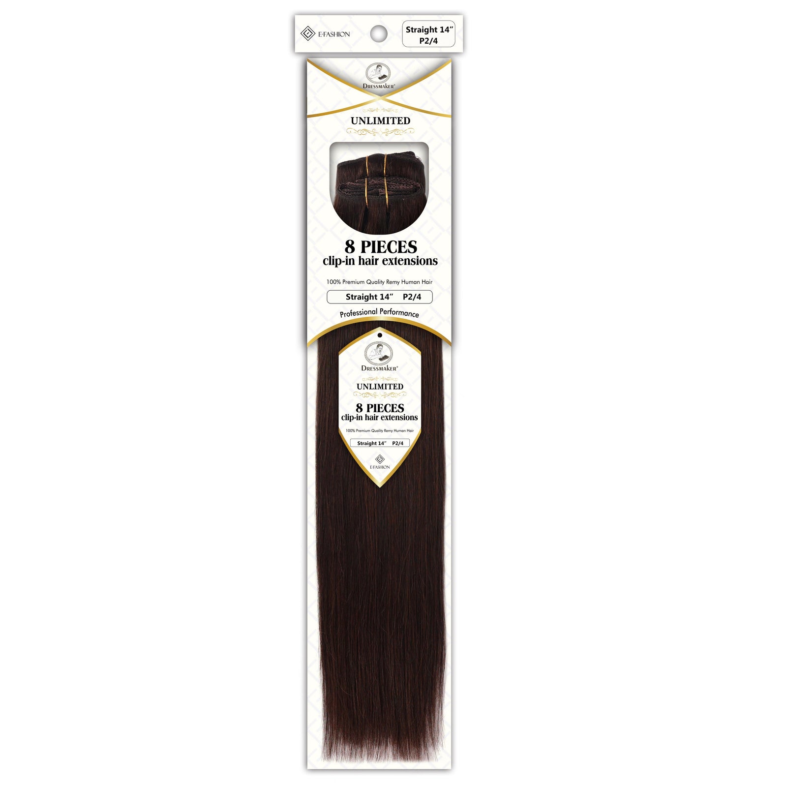 Dressmaker 8-Piece 14" Clip-In Hair Extensions Single Weft Straight
