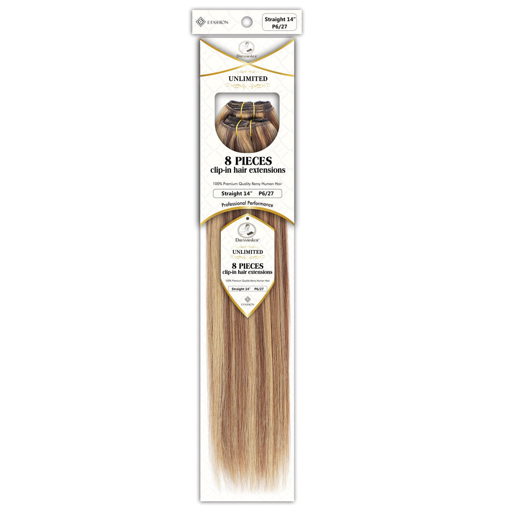 Dressmaker 8-Piece 14" Clip-In Hair Extensions Single Weft Straight