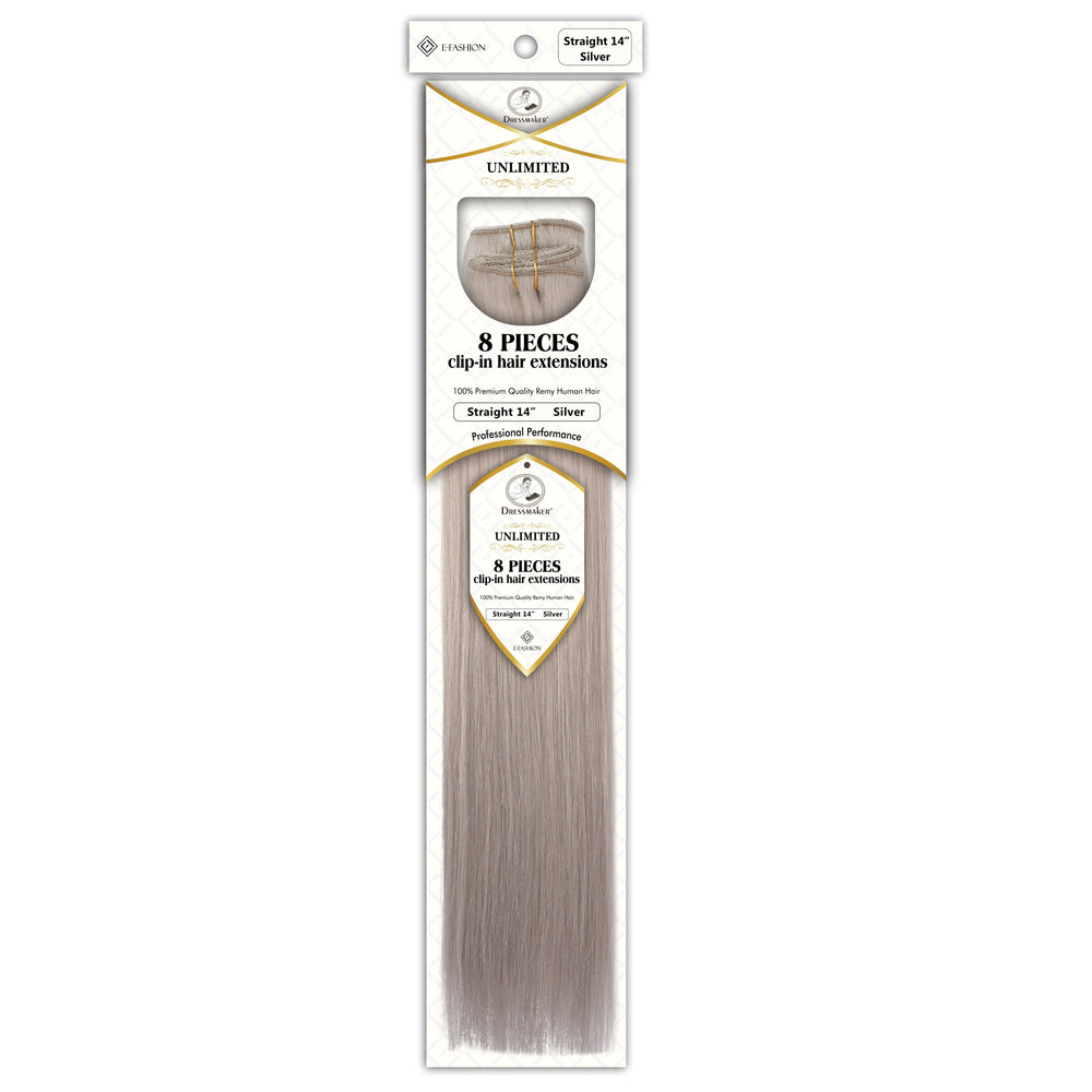 Dressmaker 8-Piece 14" Clip-In Hair Extensions Single Weft Straight