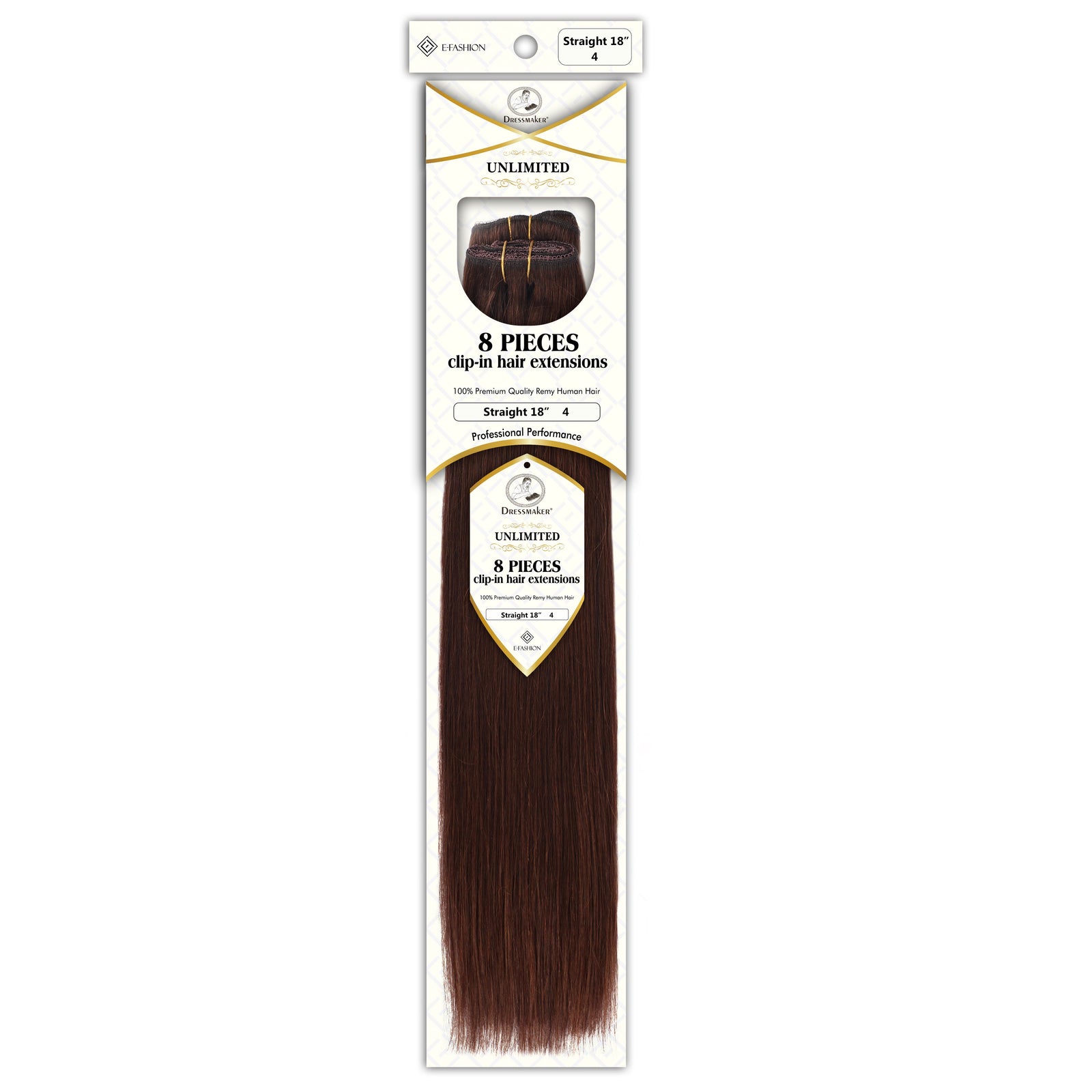 Dressmaker 8-Piece 18" Clip-In Hair Extensions Single Weft Straight