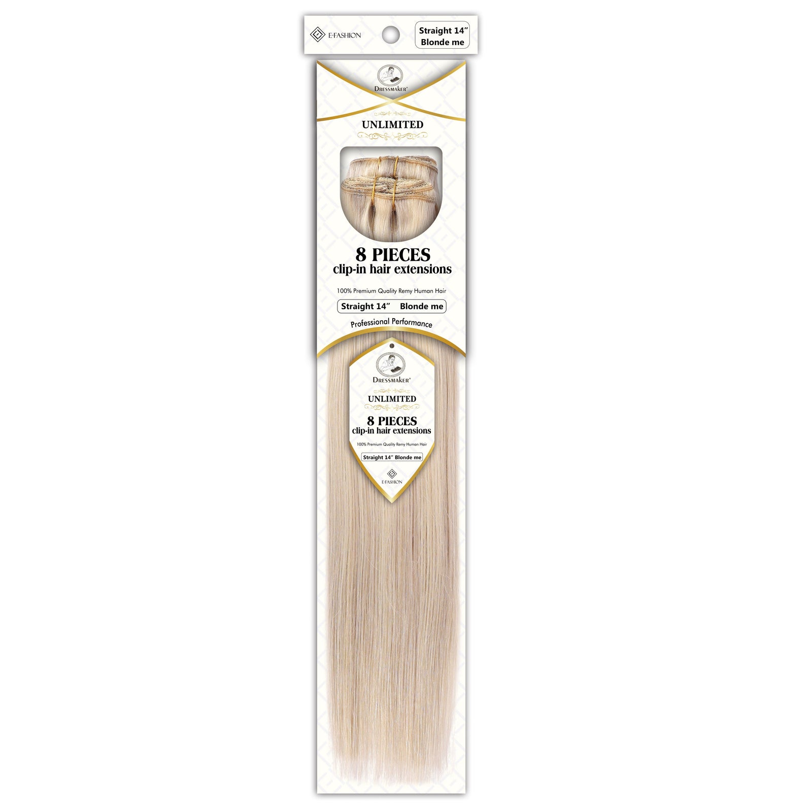 Dressmaker 8-Piece 18" Clip-In Hair Extensions Single Weft Straight