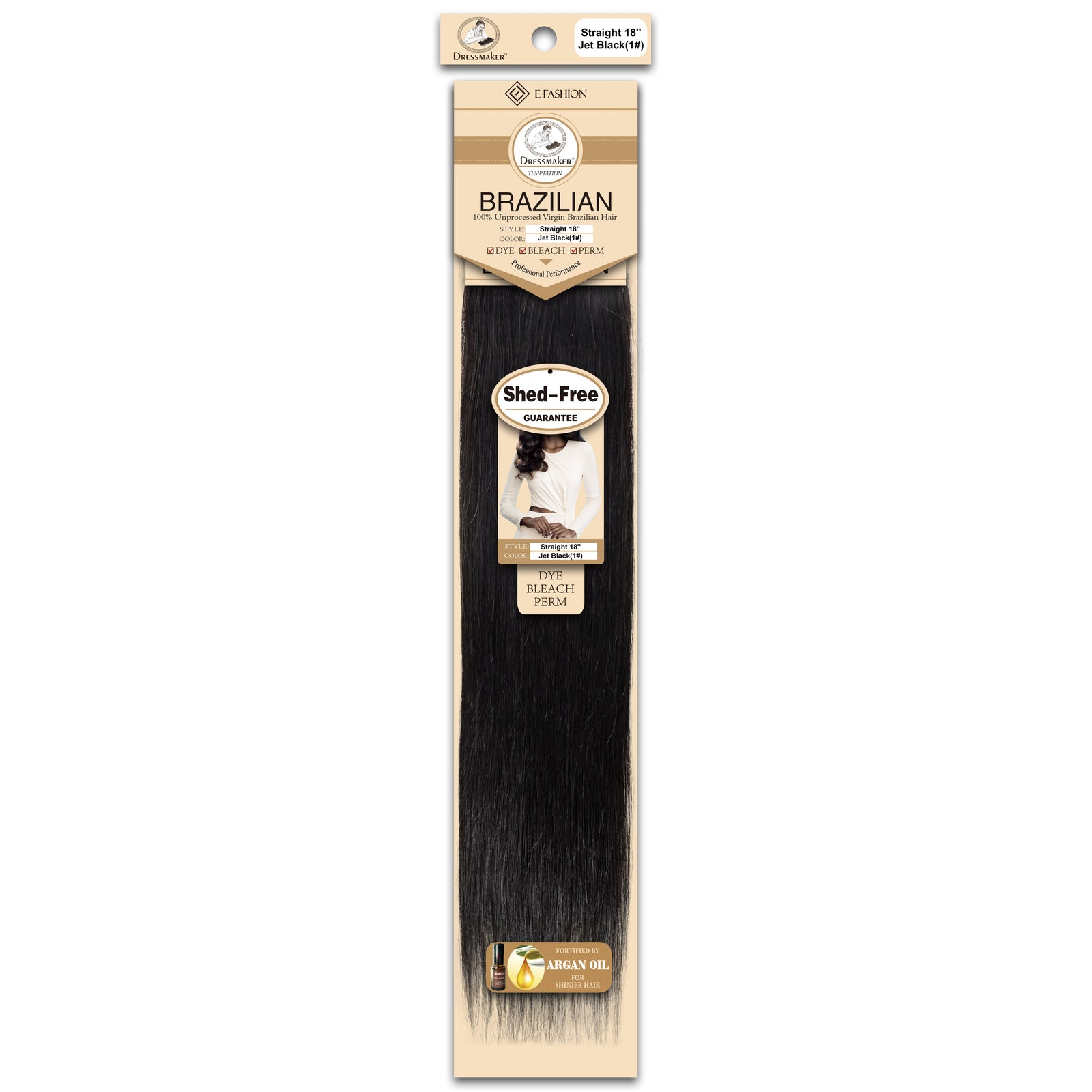 Dressmaker 100% Unprocessed Virgin Brazilian Straight Weave Jet Black