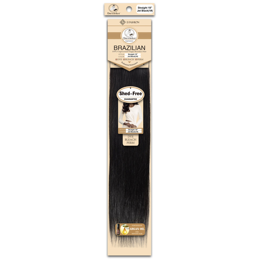 Dressmaker 100% Unprocessed Virgin Brazilian Straight Weave Jet Black