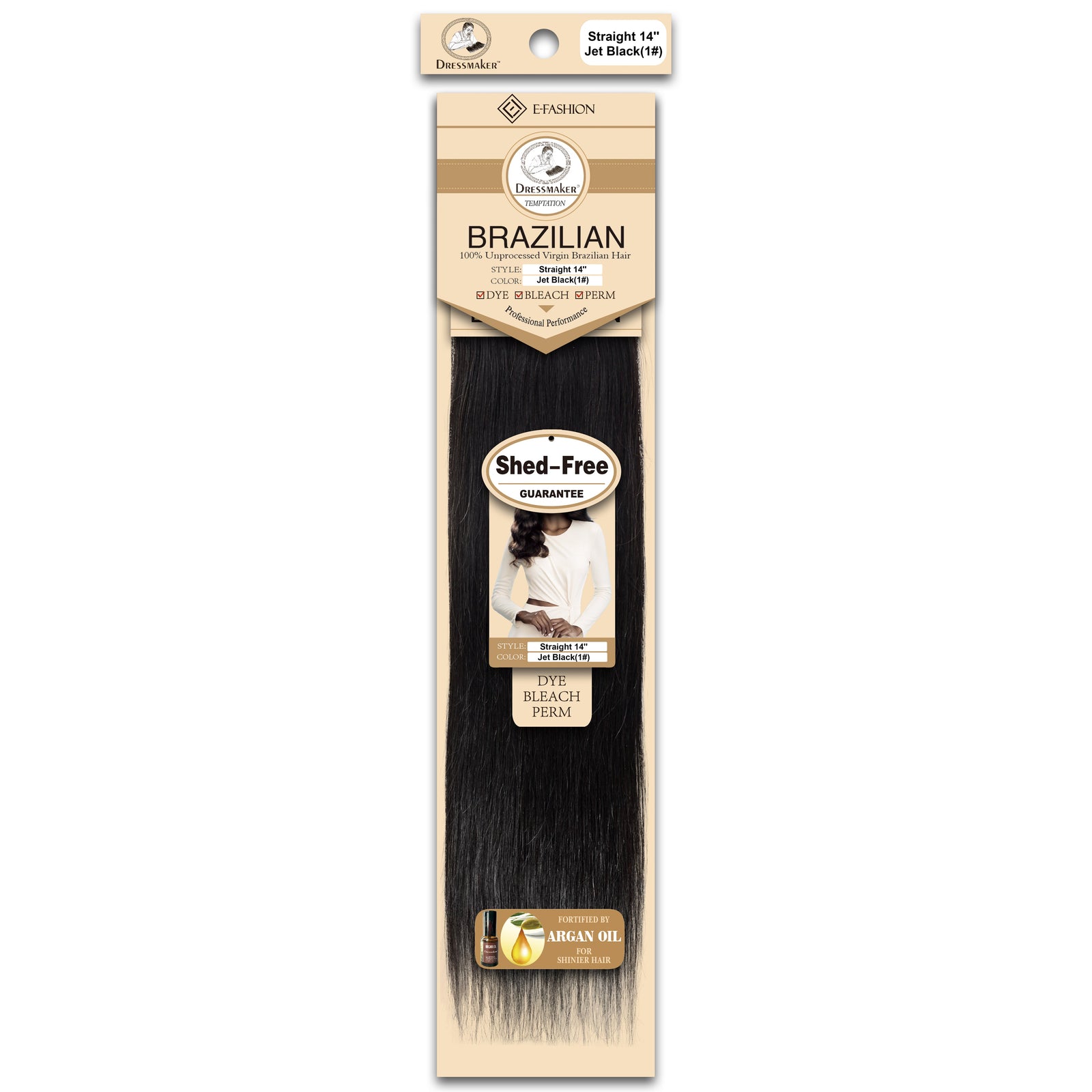 Dressmaker 100% Unprocessed Virgin Brazilian Straight Weave Jet Black