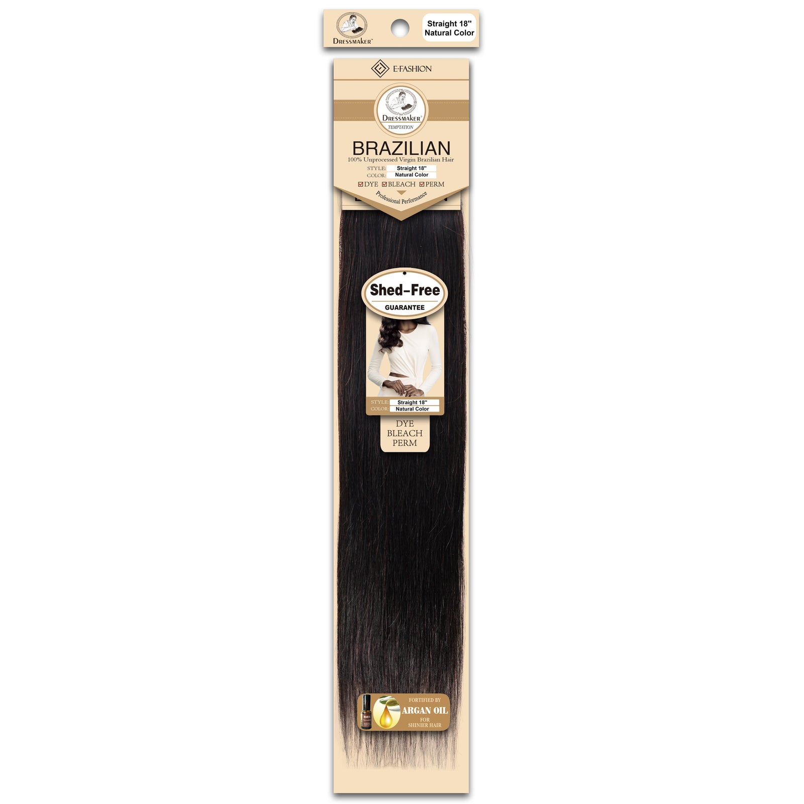 Dressmaker 100% Unprocessed Virgin Brazilian Straight Weave Natural Color