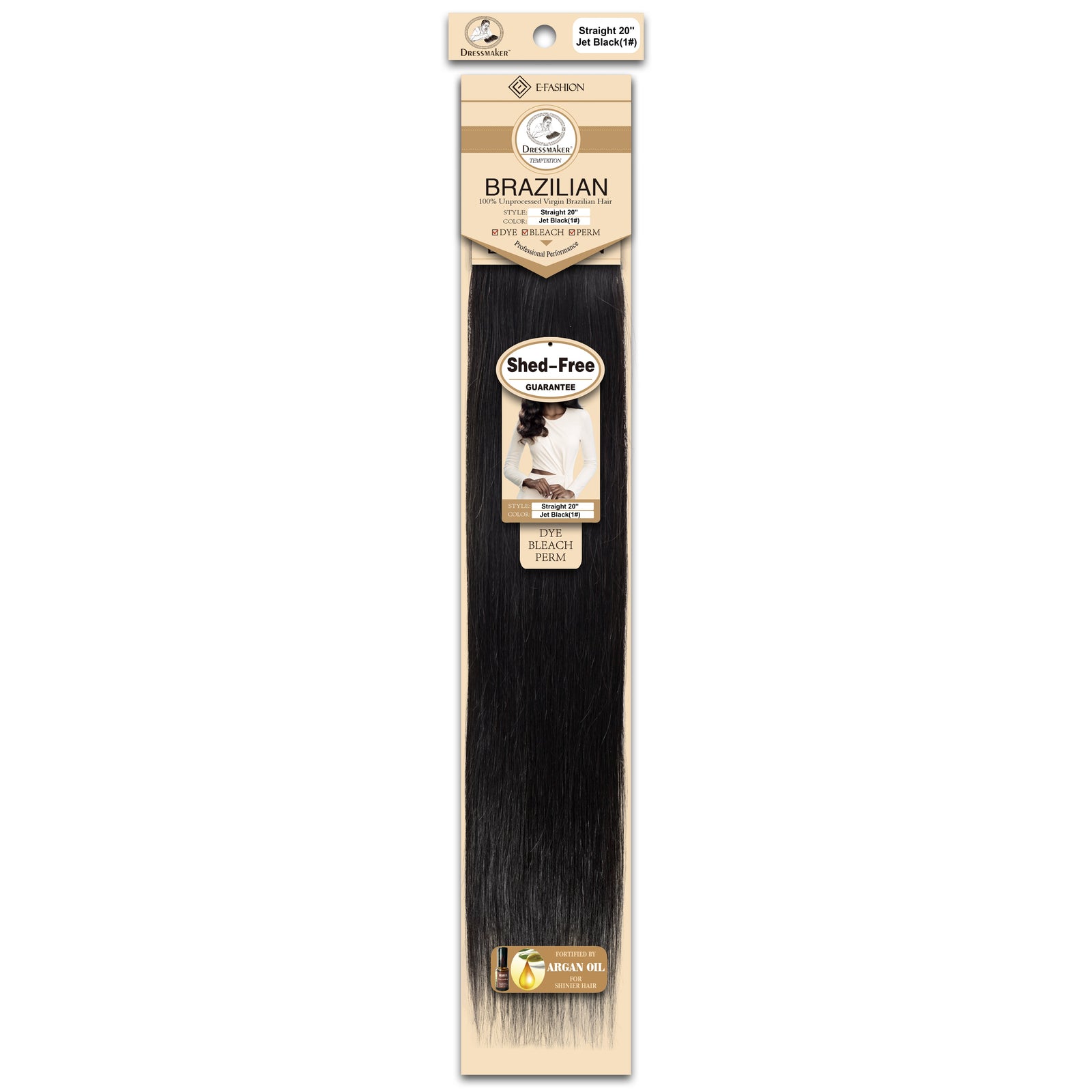 Dressmaker 100% Unprocessed Virgin Brazilian Straight Weave Jet Black