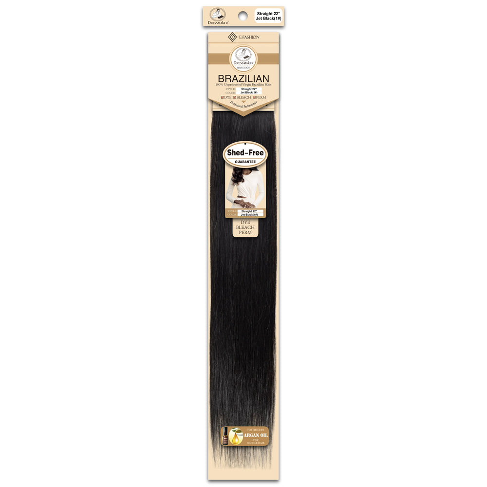 Dressmaker 100% Unprocessed Virgin Brazilian Straight Weave Jet Black