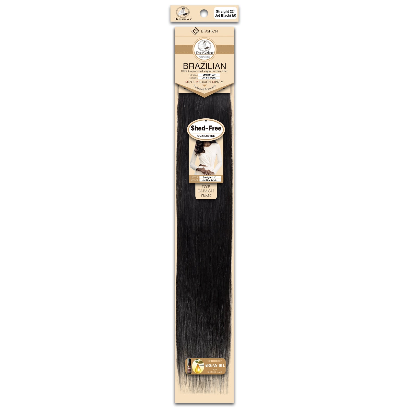 Dressmaker 100% Unprocessed Virgin Brazilian Straight Weave Jet Black