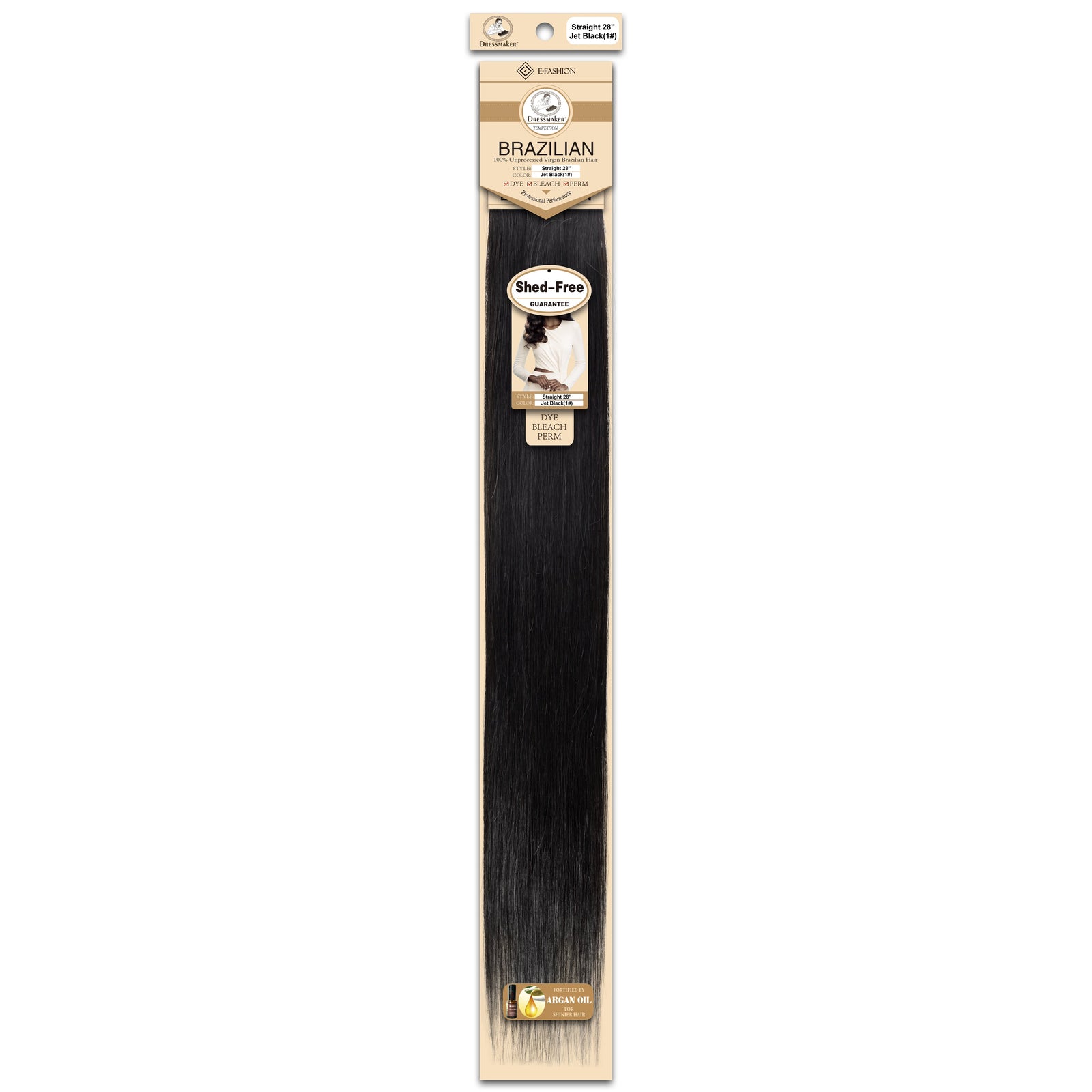 Dressmaker 100% Unprocessed Virgin Brazilian Straight Weave Jet Black