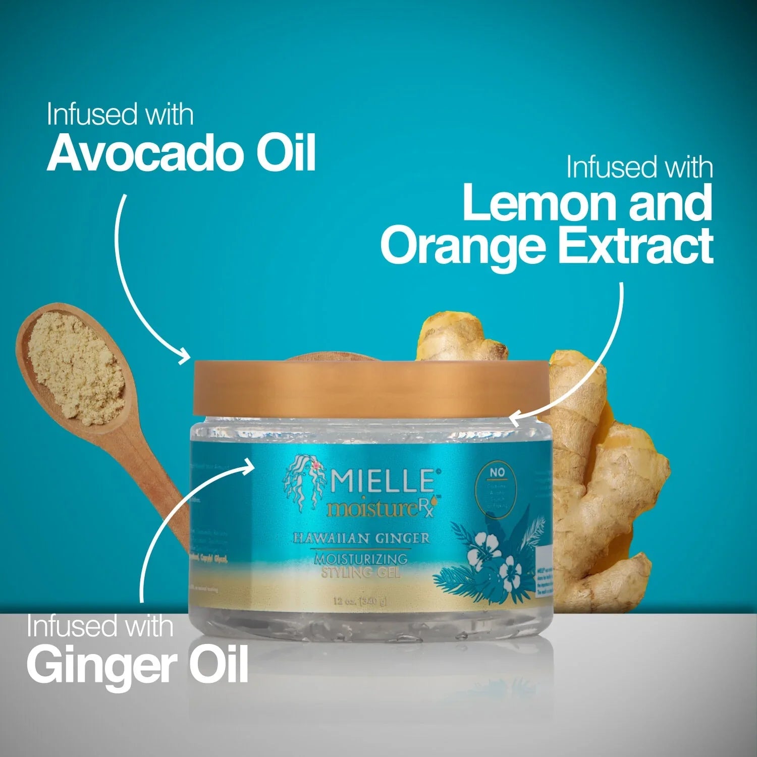 Mielle Moisture RX Hawaiian Ginger Styling Gel 12oz