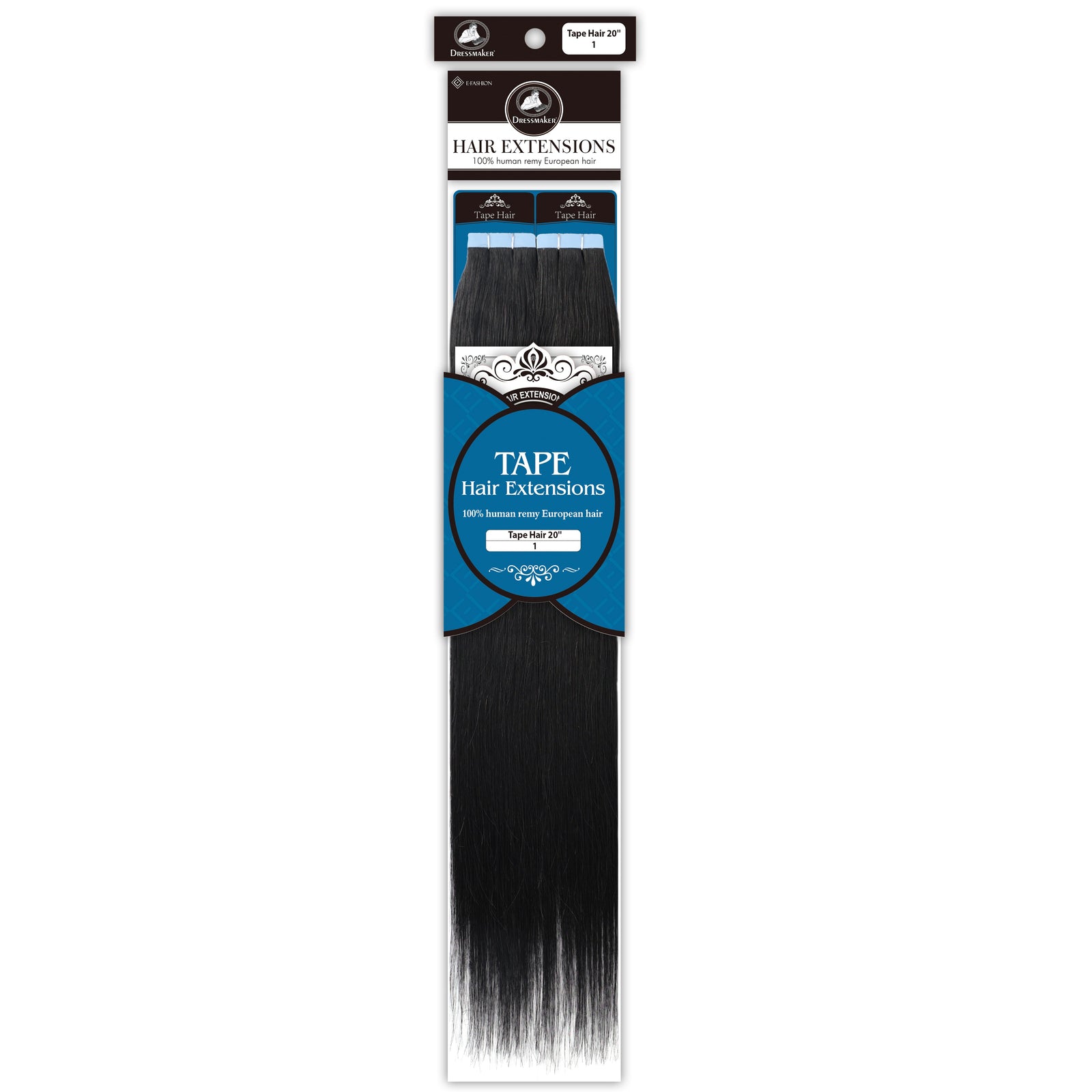 Dressmaker 100% Human Remy European Tape Hair Extensions Straight 20" (40pcs)