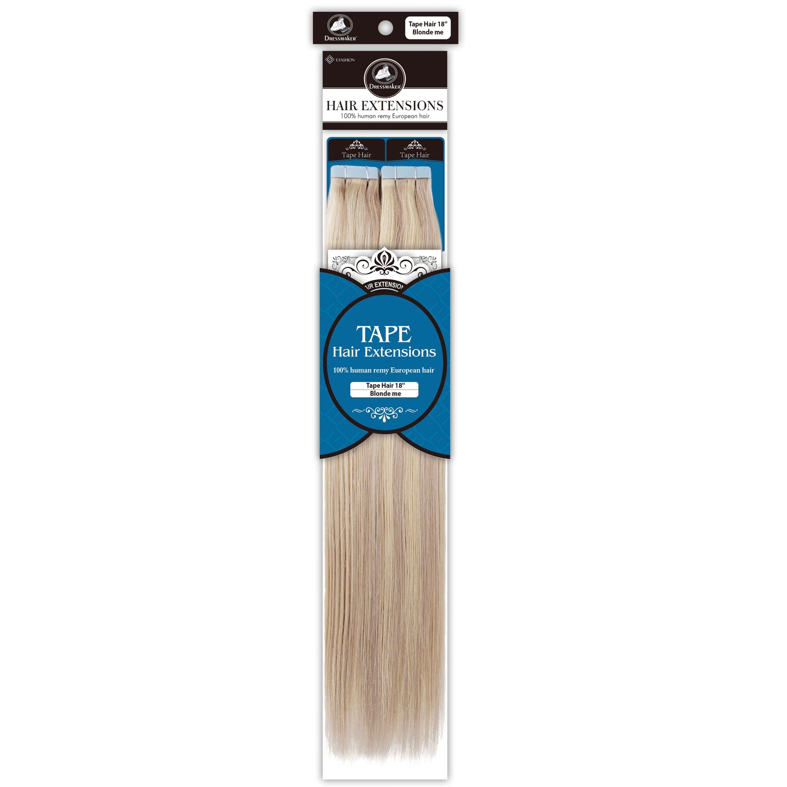 Dressmaker 100% Human Remy European Tape Hair Extensions Straight 18" (40pcs)