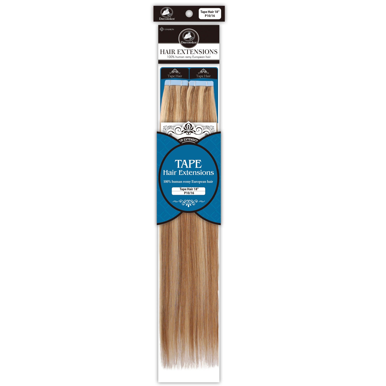 Dressmaker 100% Human Remy European Tape Hair Extensions Straight 18" (40pcs)
