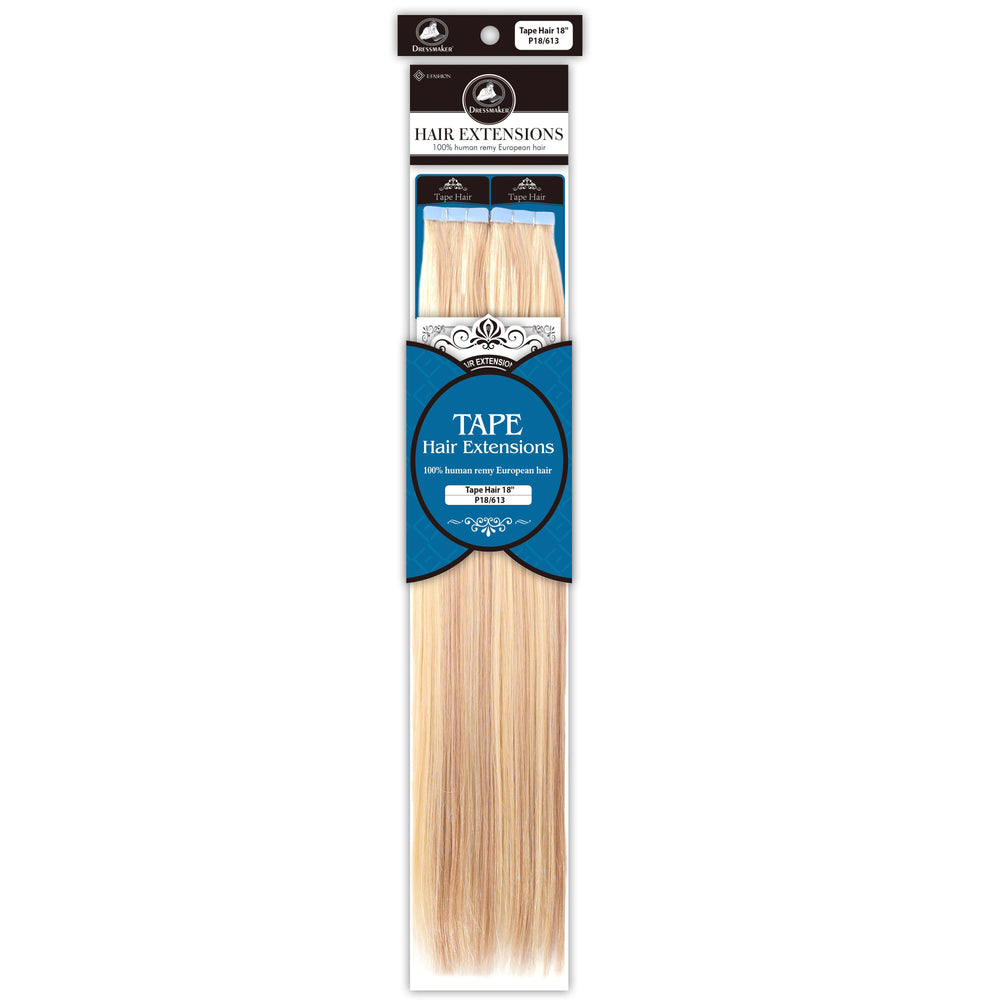 Dressmaker 100% Human Remy European Tape Hair Extensions Straight 18" (40pcs)