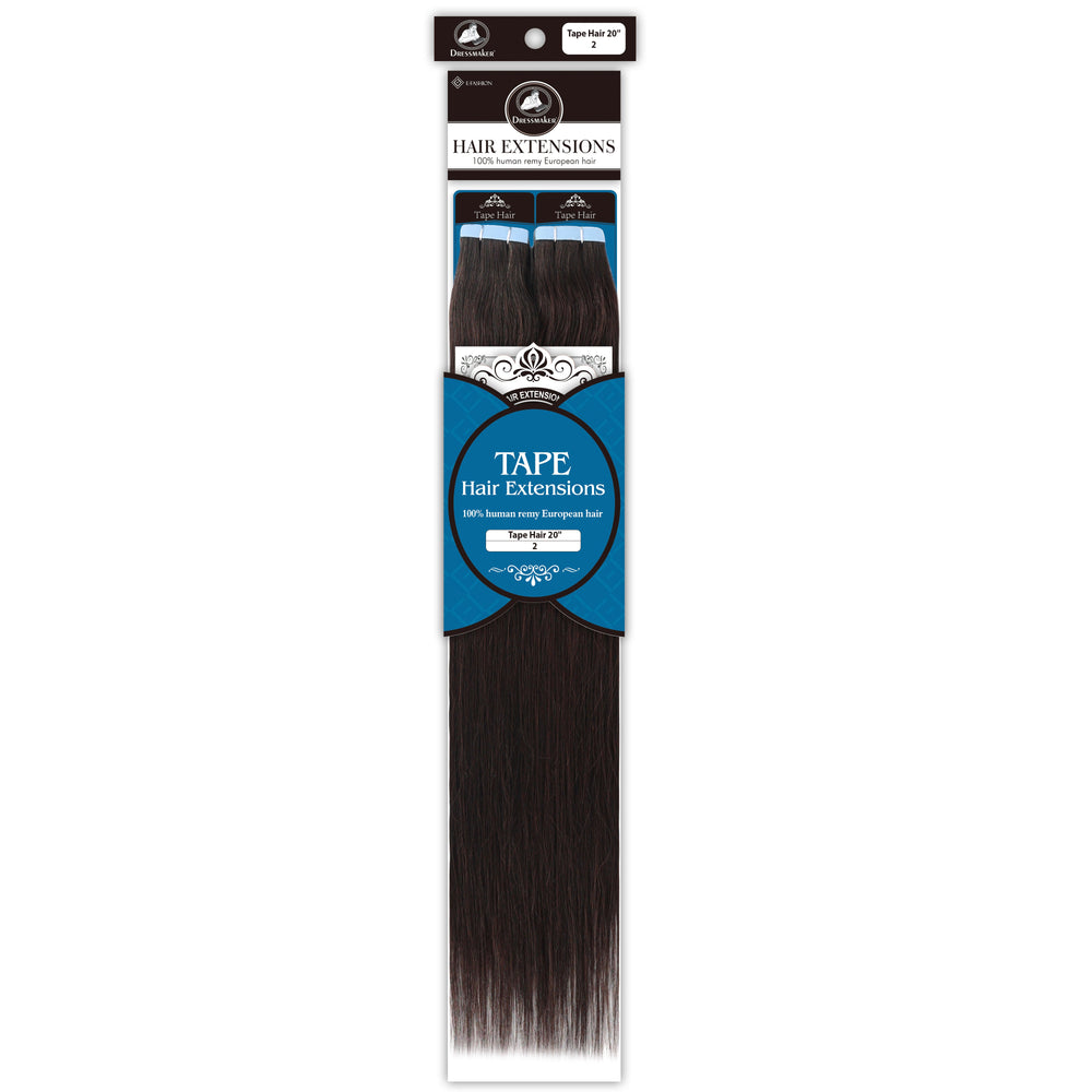 Dressmaker 100% Human Remy European Tape Hair Extensions Straight 20" (40pcs)