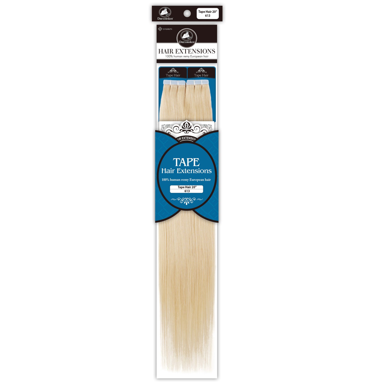 Dressmaker 100% Human Remy European Tape Hair Extensions Straight 20" (40pcs)