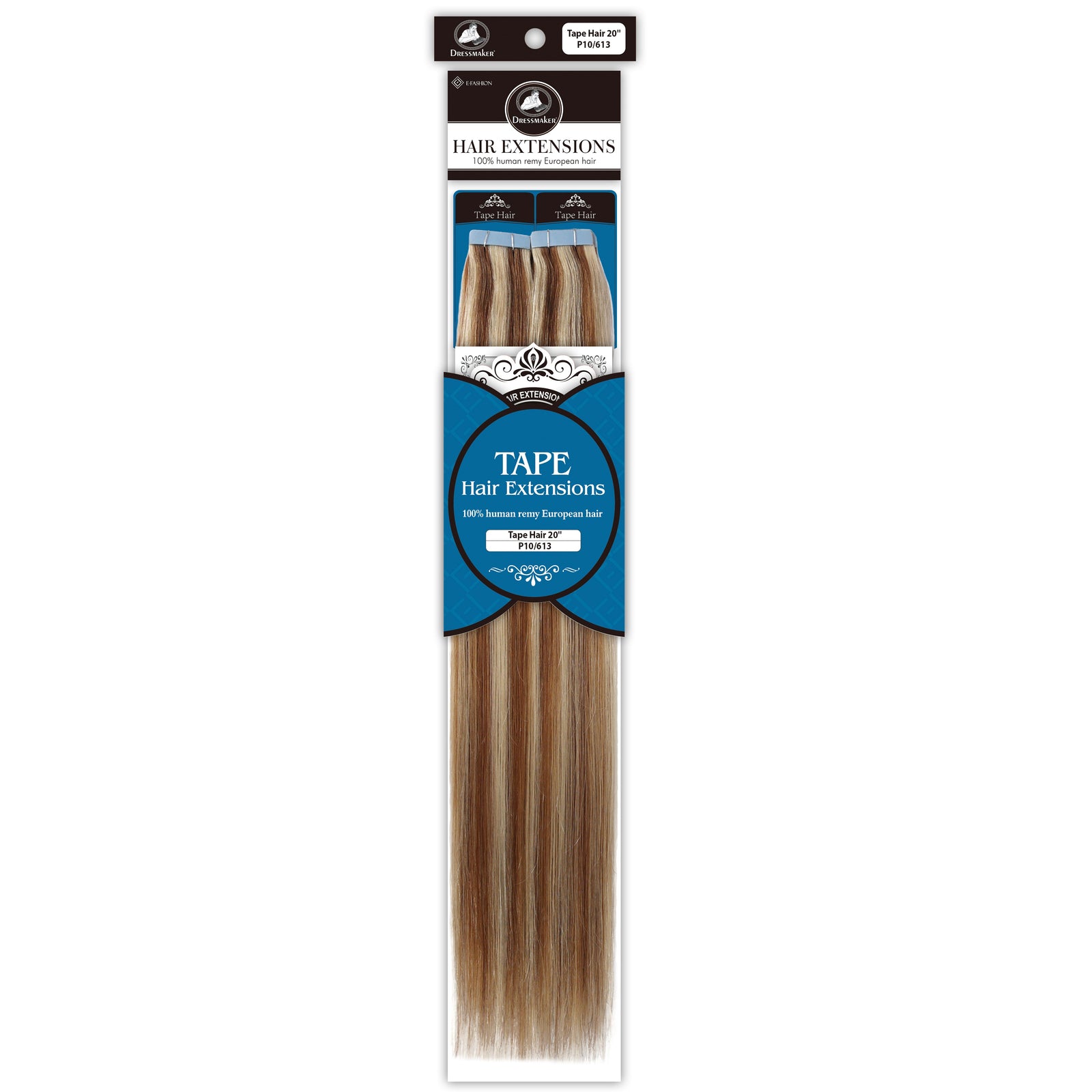 Dressmaker 100% Human Remy European Tape Hair Extensions Straight 20" (40pcs)