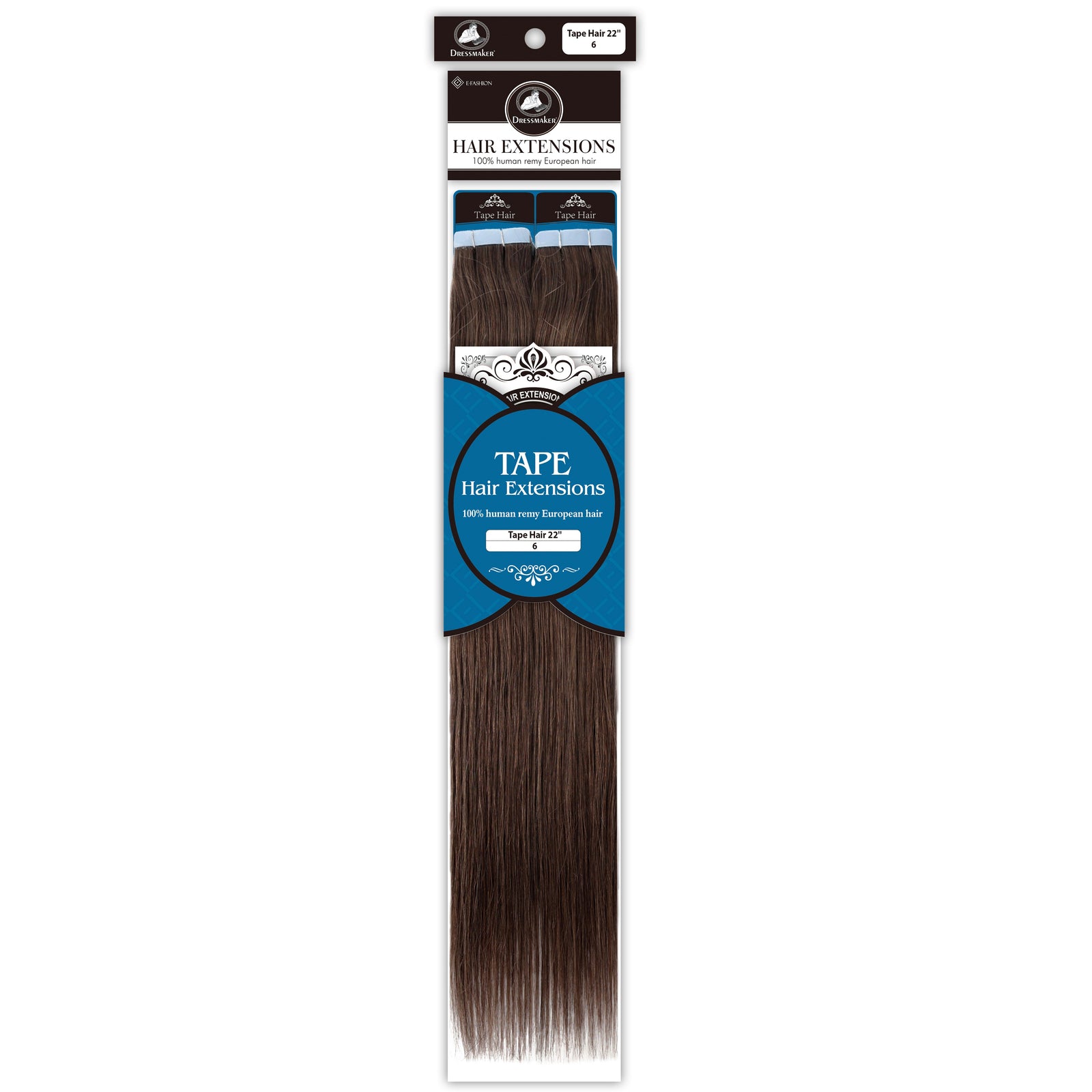 Dressmaker 100% Human Remy European Tape Hair Extensions Straight 22" (40pcs)