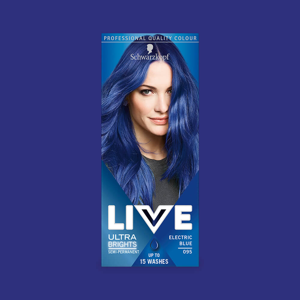 Schwarzkopf Live Ultra Brights Semi-Permanent Hair Colour Dye 095 Electric Blue