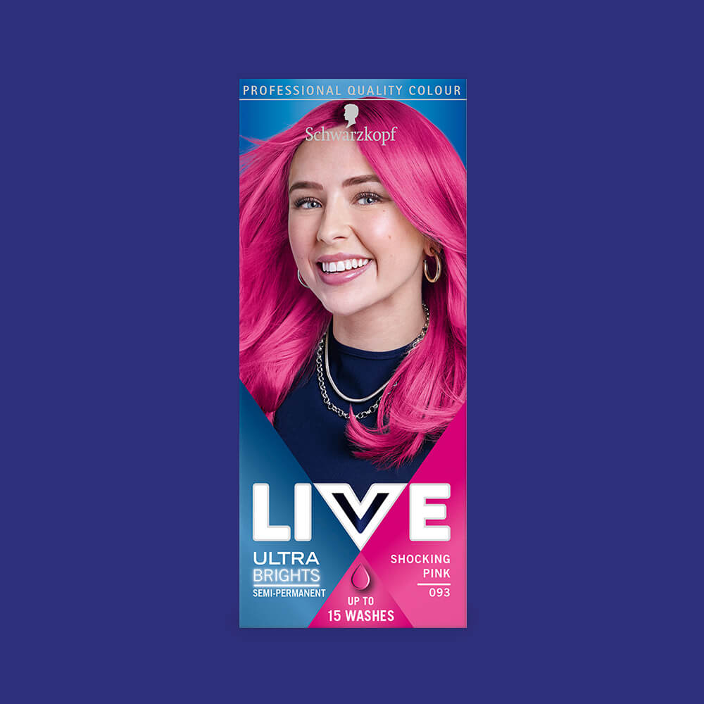 Schwarzkopf Live Ultra Brights Semi-Permanent Hair Colour Dye 093 Shocking Pink