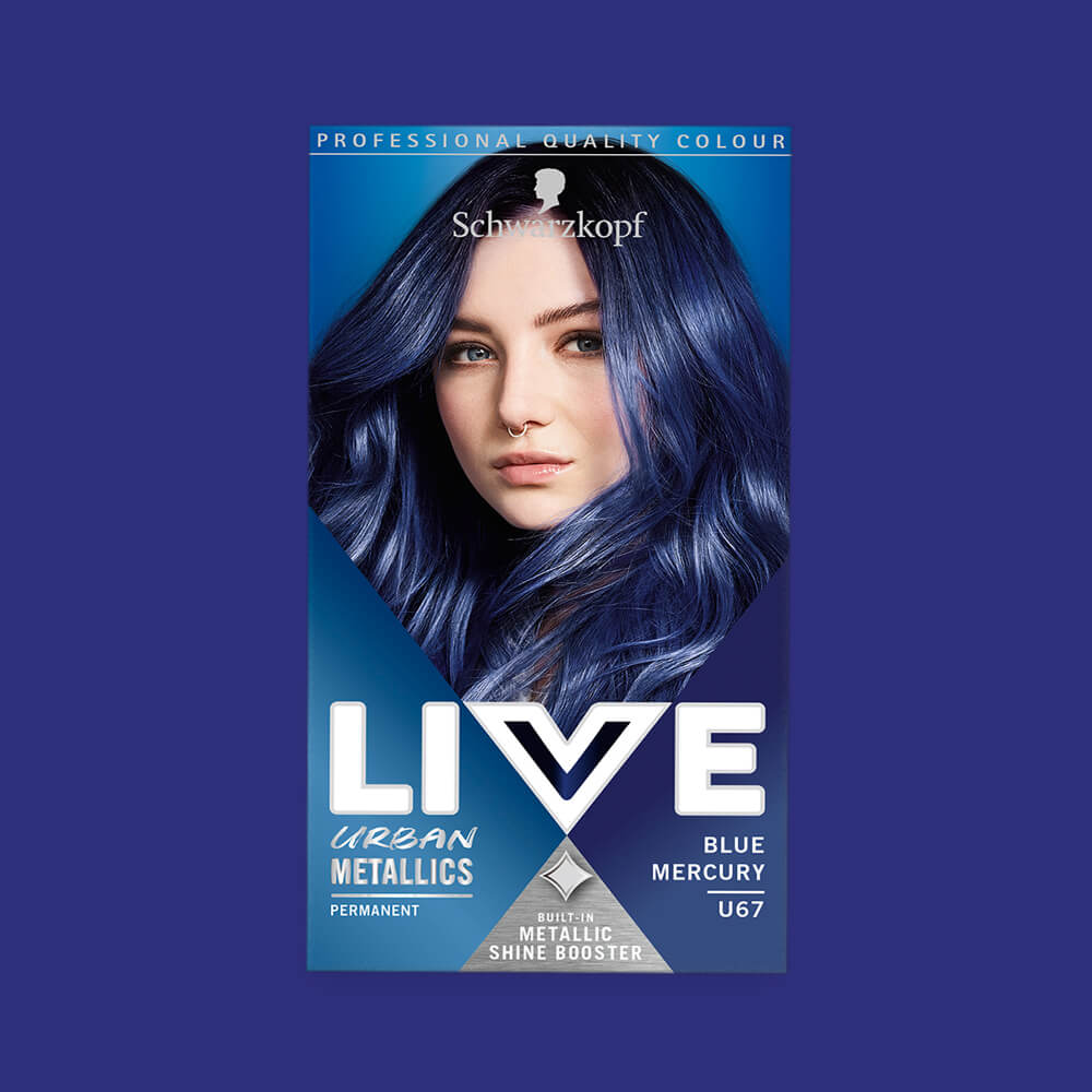 Schwarzkopf Live Urban Metallics Permanent Hair Colour Dye U67 Blue Mercury
