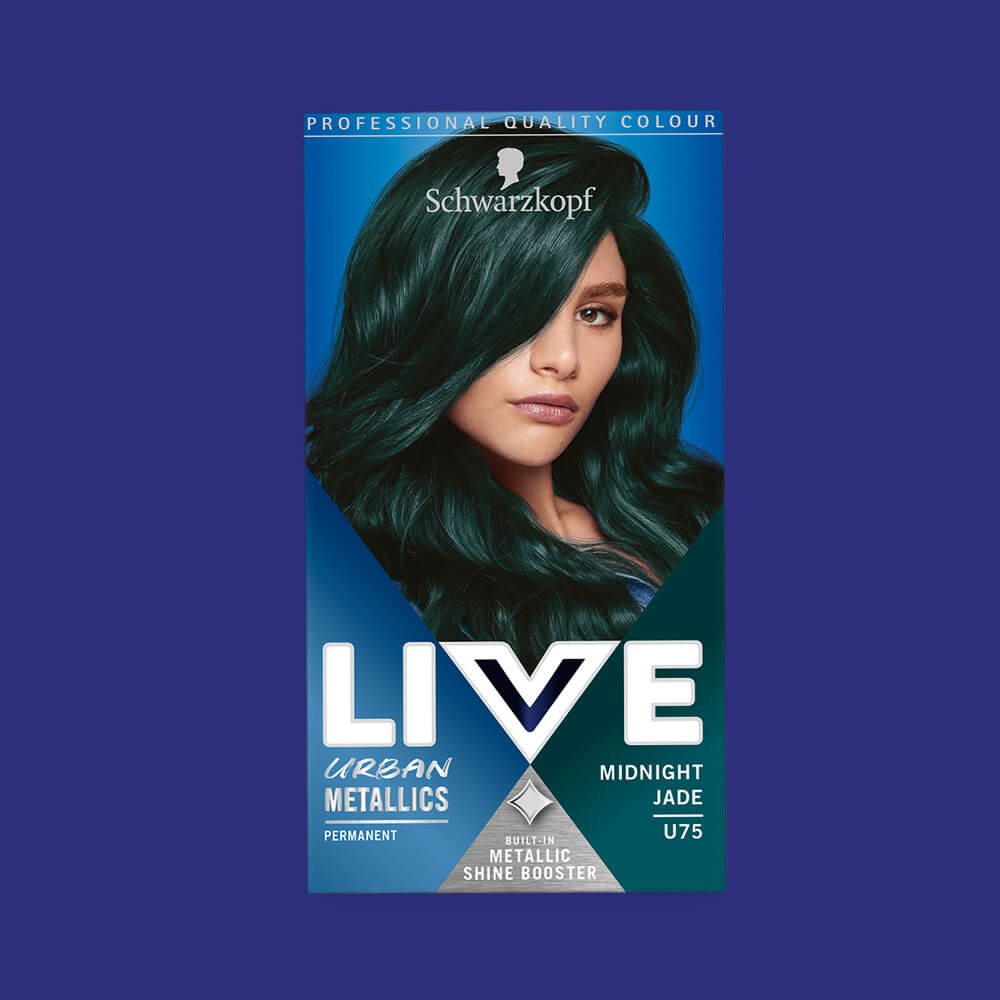 Schwarzkopf Live Urban Metallics Permanent Hair Colour Dye U75 Midnight Jade