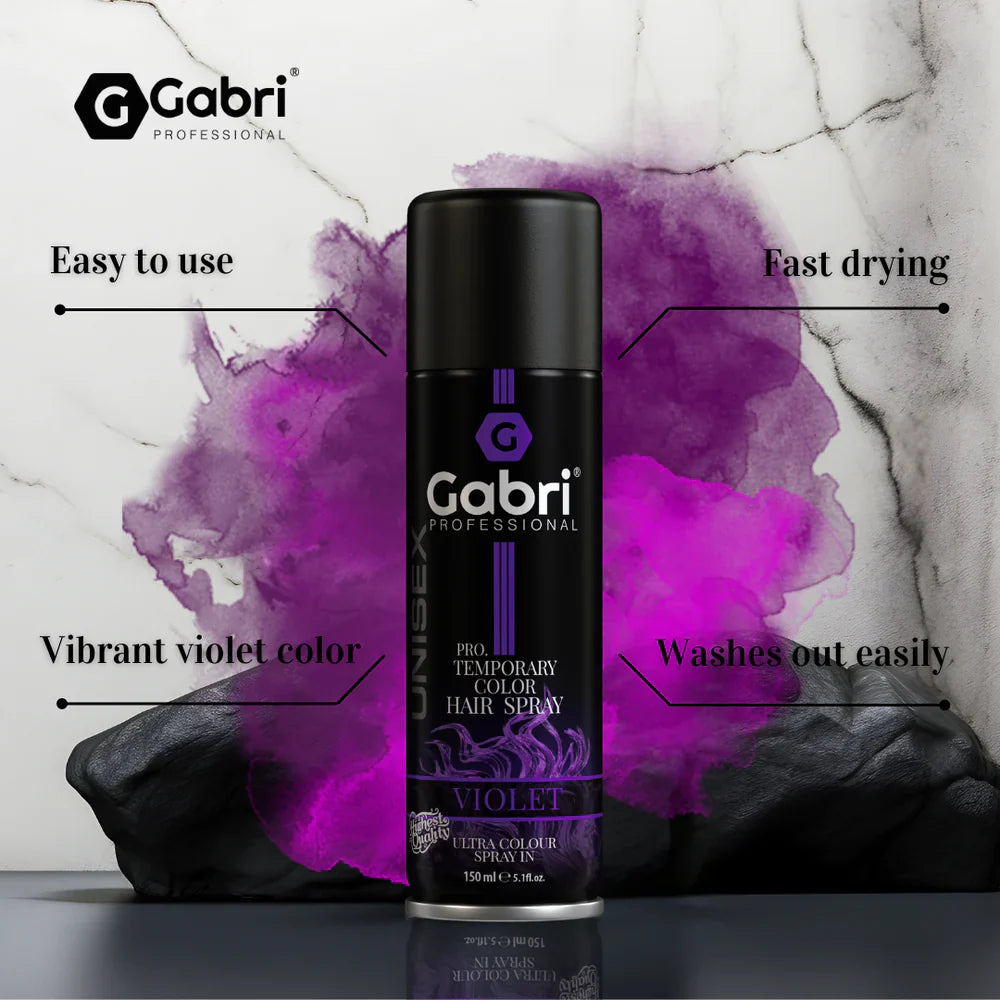 Gabri Professional  Pro Temporary Hair Colour Spray Violet 150ml