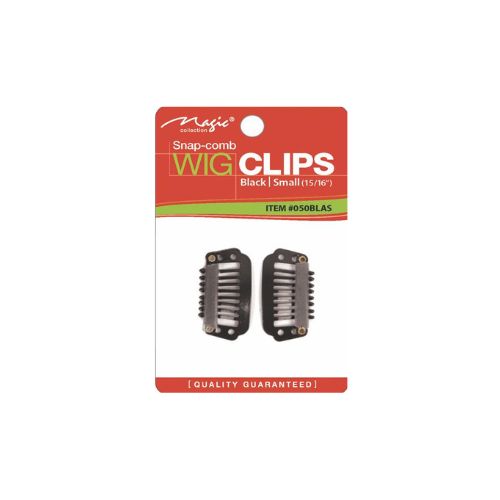 MAGIC COLLECTION SNAP COMB WIG CLIPS BLACK| SMALL 15\16"