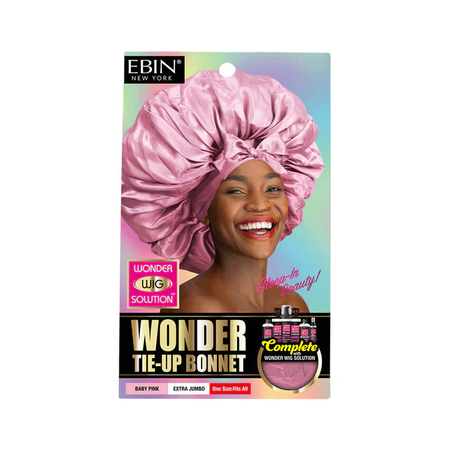 Ebin Wonder Wig Tie-Up Bonnet - Baby Pink