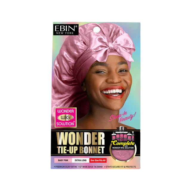 Ebin Wonder Wig Tie-Up Bonnet - Baby Pink