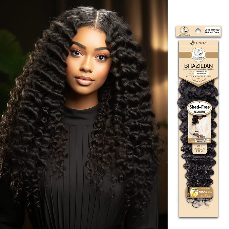 Dressmaker 100% Unprocessed Virgin Brazilian Bulk Deep Wave Weave