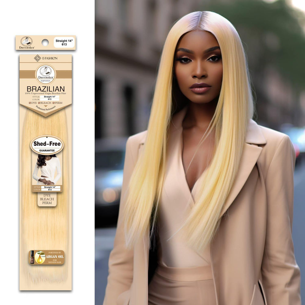 Dressmaker 100% Unprocessed Virgin Brazilian Straight Weave Natural Color