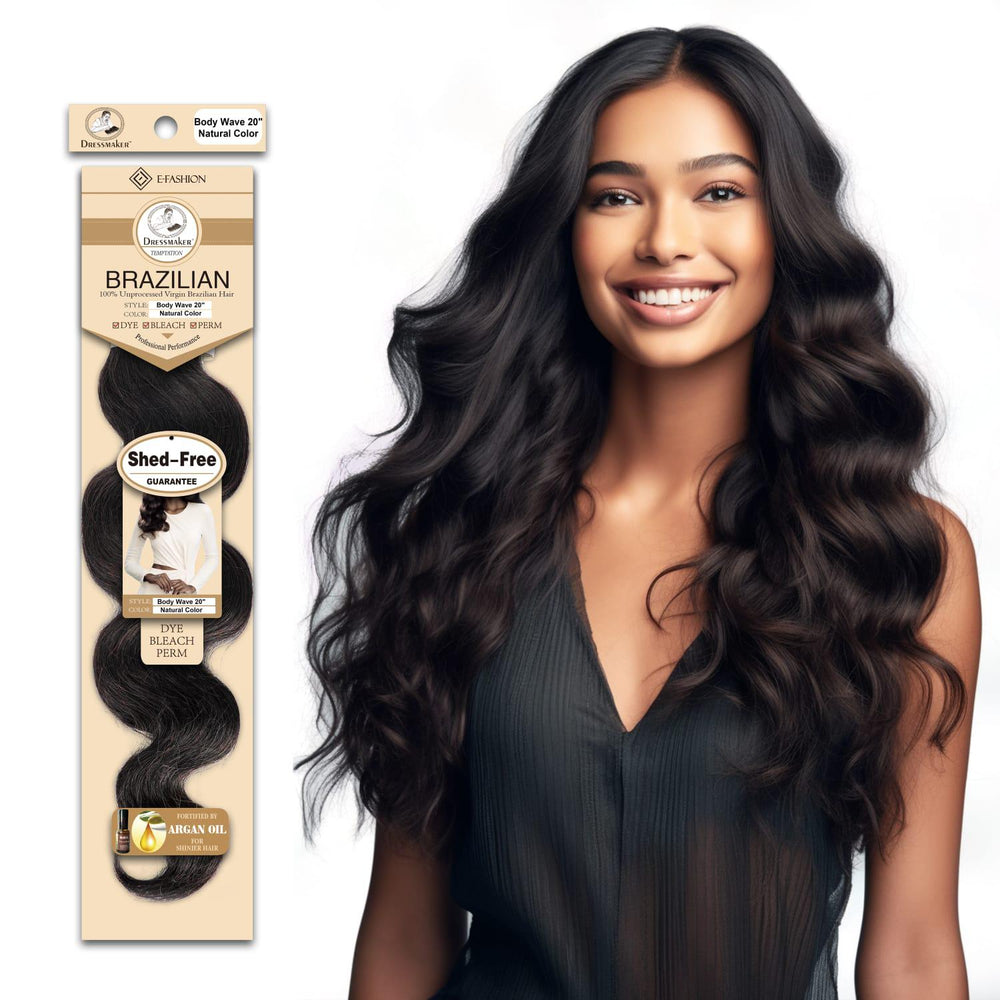 Dressmaker 100% Unprocessed Virgin Brazilian Body Wave Weave Natural Color