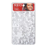 Red By Kiss Regular Hair Beads (1000pcs) White&Clear