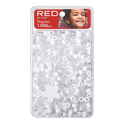 Red By Kiss Regular Hair Beads (1000pcs) White&Clear