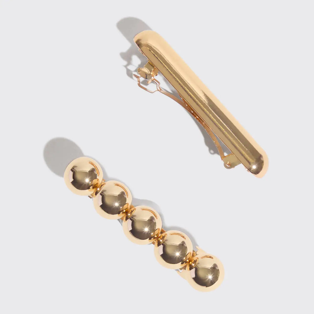 Kitsch Gold Metal Barrettes