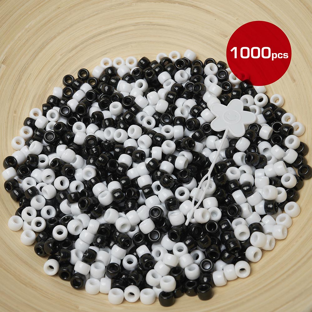 Red By Kiss Regular Hair Beads (1000pcs) Black&White