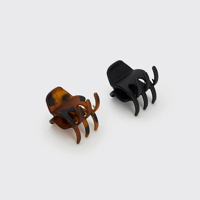 Kitsch Eco-Friendly Medium Claw Clips 2pc Set - Black & Tort