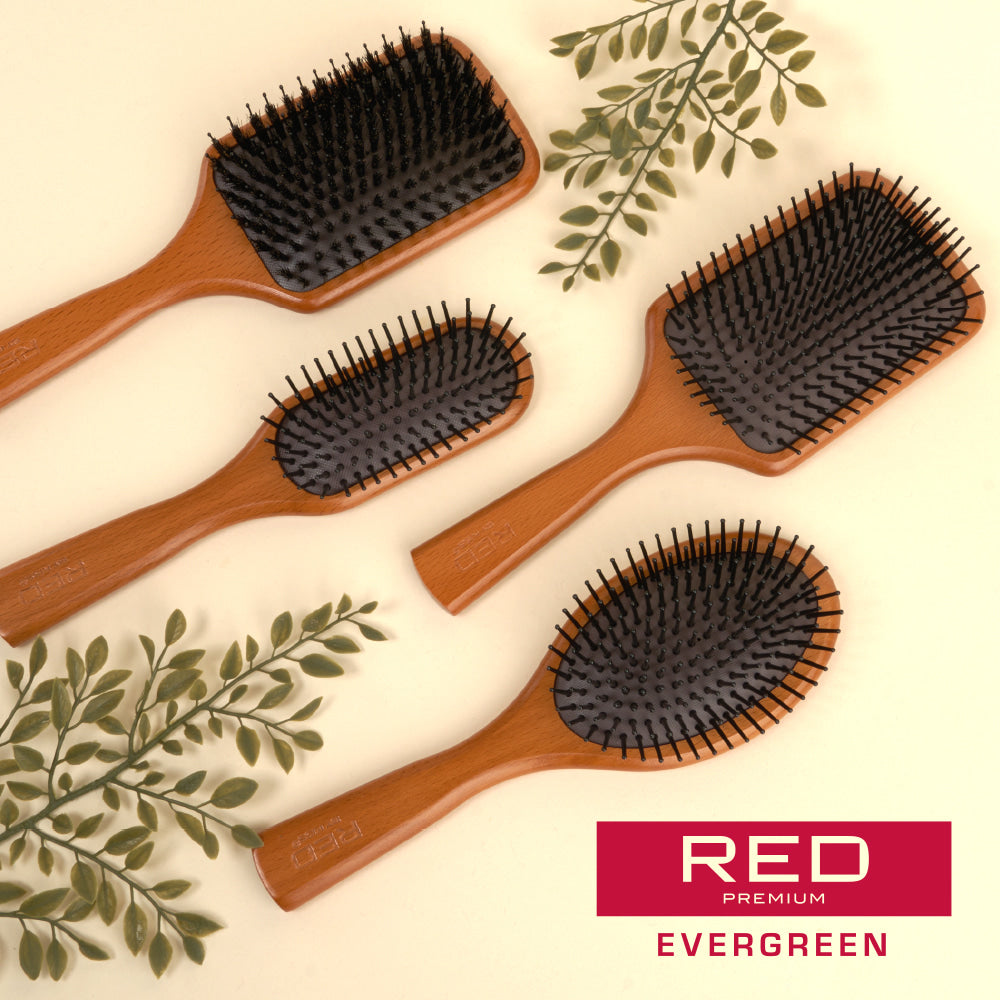 Red By Kiss Evergreen Wooden Styling Mini Hair Brush