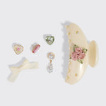 Kitsch Kitschpop Curved Claw Clip 7pc Set Vintage- Pearlized Cream