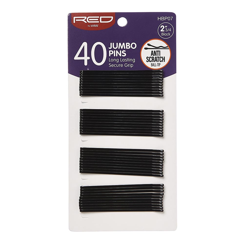 Red By Kiss Bob Pins Jumbo 2 3/4" 40 OCT BLACK