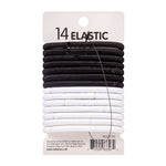 Red By Kiss Elastic Hair Band 5mm (14ct) Black&White