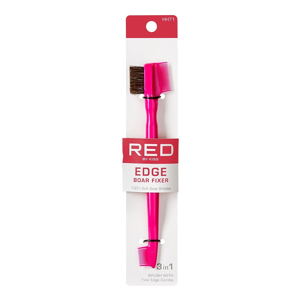 Red By Kiss Professional 3-in-1 Edge Brush  100% Boar Bristles