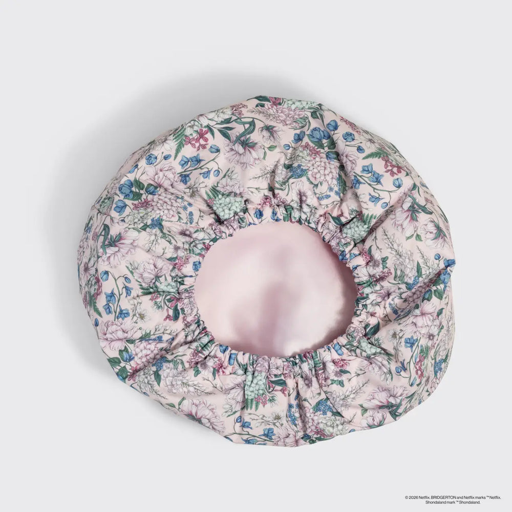 Kitsch Bridgerton X Satin-Lined Flexi Shower Cap in Wisteria