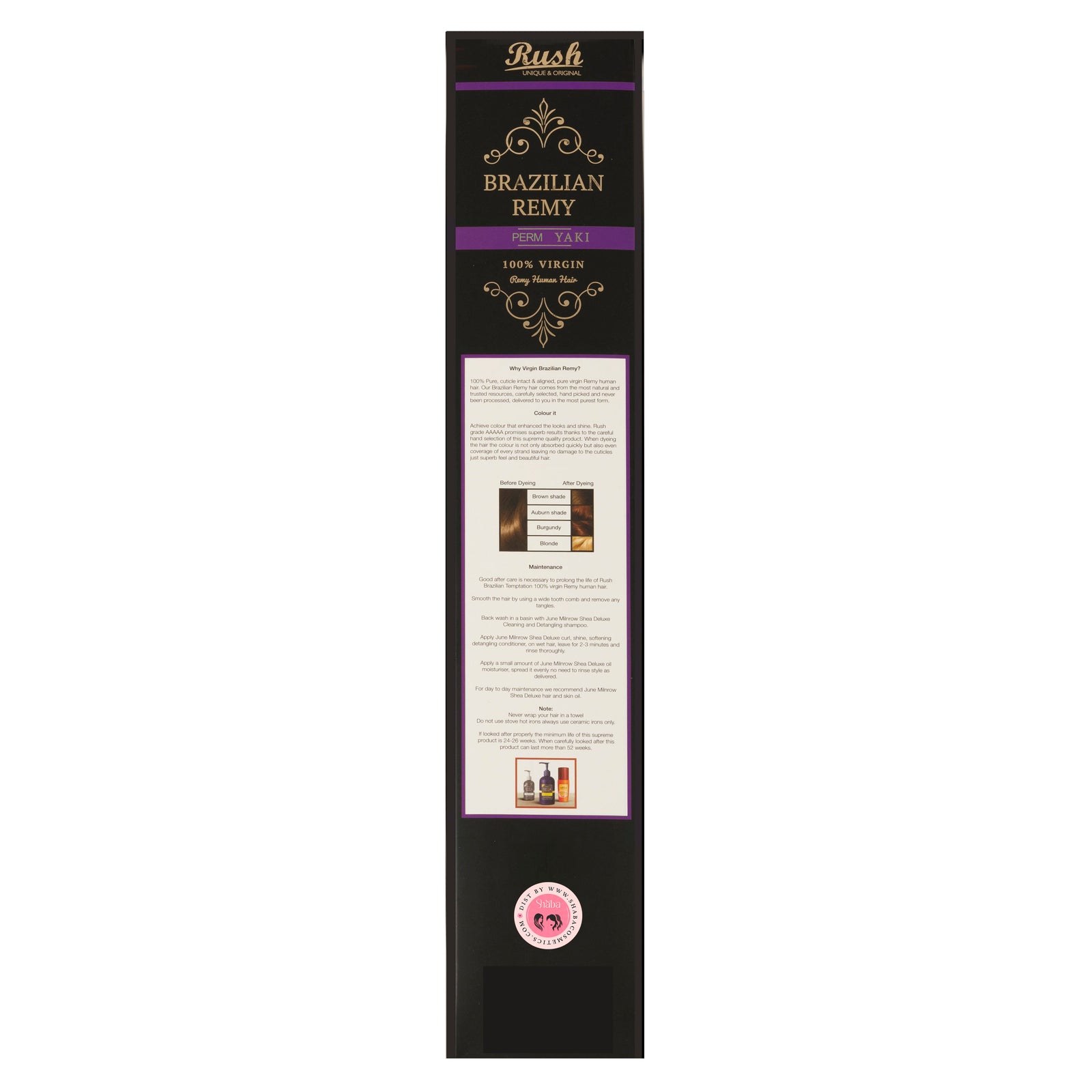 RUSH 100% BRAZILIAN VIRGIN REMY HUMAN HAIR PERM YAKI WEAVE