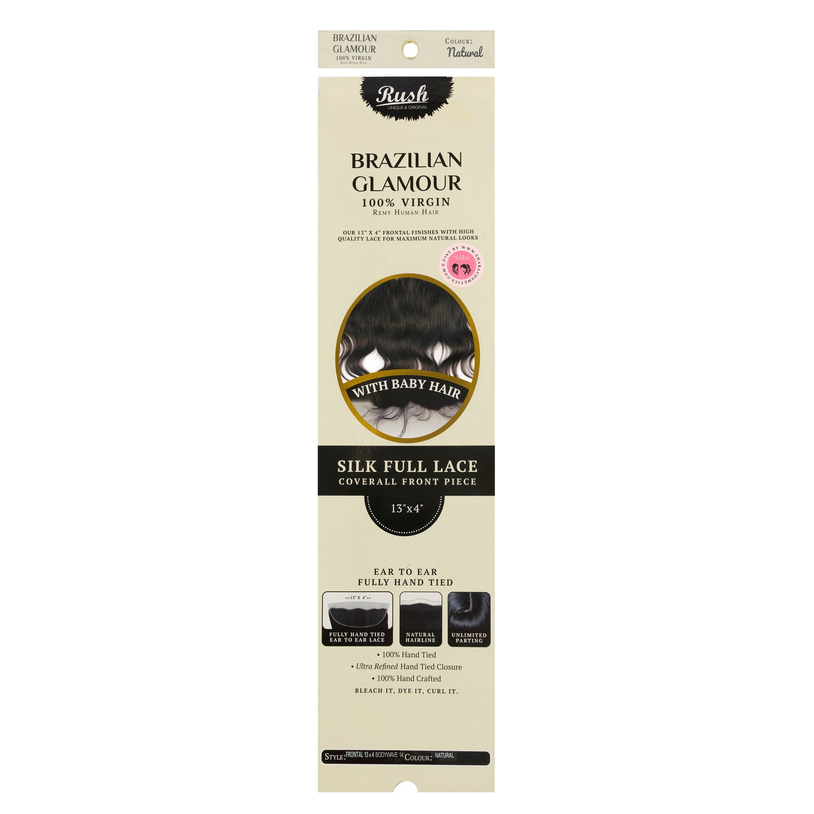 RUSH Brazilian Glamour 100% Virgin Remy Human Silk Full Lace Frontal 13x4 with Baby Hair Body Wave