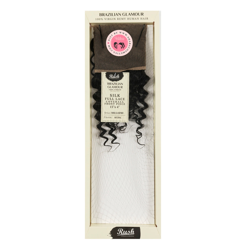 RUSH Brazilian Glamour 100% Virgin Remy Human Silk Full Lace Frontal 13x4 with Baby Hair Deep Wave